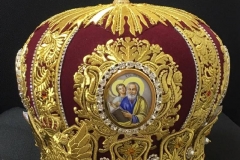 Μίτρα αρχιερατική βελούδο γκρενά 11