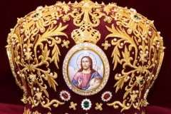 Μίτρα αρχιερατική βελούδο γκρενά 16