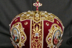 Μίτρα αρχιερατική βελούδο γκρενά 3