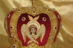 Μίτρα αρχιερατική βελούδο γκρενά 4