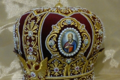 Μίτρα αρχιερατική βελούδο γκρενά 7