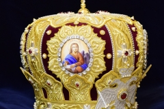 Μίτρα αρχιερατική βελούδο γκρενά 17