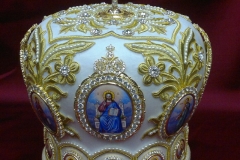 Μίτρα αρχιερατική βελούδο λευκό 1