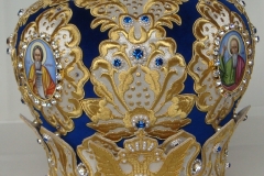 Μίτρα αρχιερατική βελούδο μπλε 1