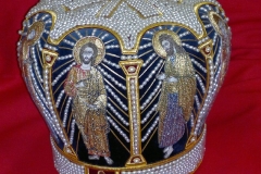 Μίτρα αρχιερατική βελούδο μπλε 12