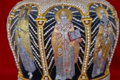 Μίτρα αρχιερατική βελούδο μπλε 4