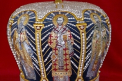 Μίτρα αρχιερατική βελούδο μπλε 6