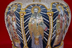 Μίτρα αρχιερατική βελούδο μπλε 7