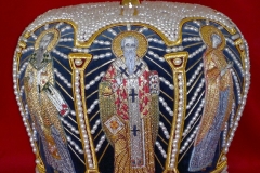 Μίτρα αρχιερατική βελούδο μπλε 8