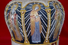 Μίτρα αρχιερατική βελούδο μπλε 9