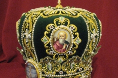 Μίτρα αρχιερατική βελούδο πράσινο 1