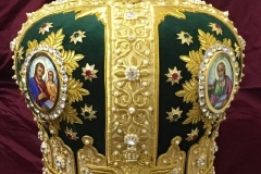 Μίτρα αρχιερατική βελούδο πράσινο 5