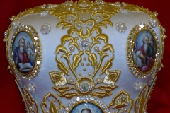 Αρχιερατική μίτρα μεταξωτό λευκό 2