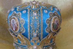 Αρχιερατική μίτρα μεταξωτό μπλε 1