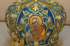 Αρχιερατική μίτρα μεταξωτό μπλε 2