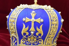 Αρχιερατική μίτρα μεταξωτό μπλε 4