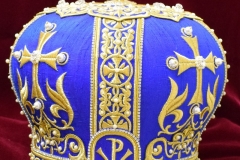 Αρχιερατική μίτρα μεταξωτό μπλε 3