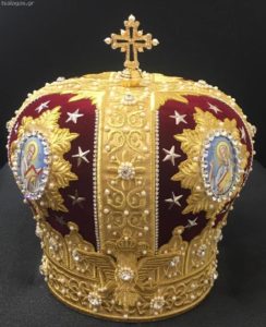 Μίτρα αρχιερατική βελούδο γκρενά 8